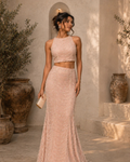 Blush Aurora Embellished Co-Ord Set