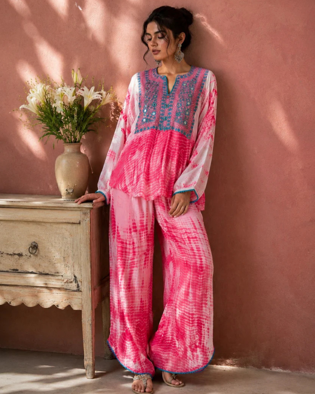 Fuchsia Breeze Georgette Co-Ord Set