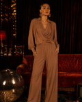 Mocha Drape Moss Georgette Co-Ord Set